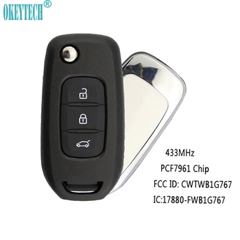 

OkeyTech 3 Buttons 433MHz PCF7961 Chip Flip Folding Remote Car Key Cover For Renault Captur Symbol Megane 3 Kadjar Auto Car Key