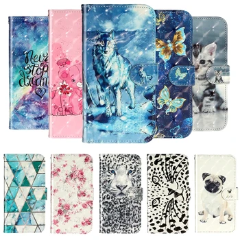 

Y9 Prime 2019 Case for Huawei Y5 Y6 Y7 Prime 2019 Y6S Case 3D Painted Animal Flip Leather Cover on for Huawei Y5 Y6 Y7 2019 Casa