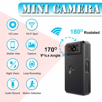 

Mini WiFi Camera 4K HD Video Audio Recorder with IR Night Vision Motion Detection Small Wireless Camcorder mini cam