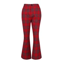 ^^Best Offers Spring Autumn New Fashion Women Flare Pants Red Plaid Female Harem Fit Pants Ladies High Waist Flared Trousers Ankle-Length D30 ^^Best Offers Spring Autumn New Fashion Women Flare Pants Red Plaid Female Harem Fit Pants Ladies High Waist Flared Trousers Ankle-Length D30