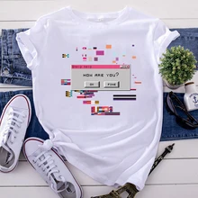 Special Offers T-Shirt Funny How Are You Personality Letters Print T Shirt For Women'S Funny Harajuku Womens Tshirts Kpop Vintage Woman Shirts