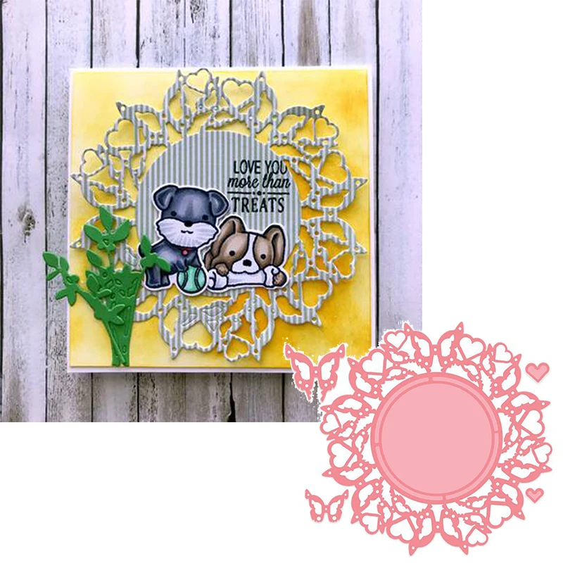 

Florid Butterflies Circle Pattern Metal Cutting Dies Stencils Beautiful Circle Pattern dies Scrapbooking 2020