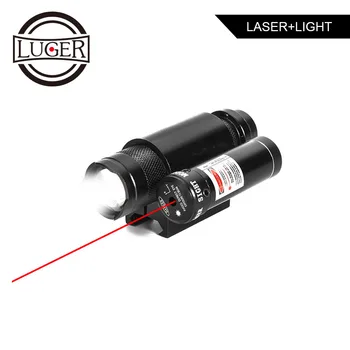 

LUGER Tactical Powerful Torch Red Laser Sight Scope Flashlight 20mm Picatinny Mount Set For Air Gun Airsoft Hunting Riflescope