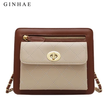 

Luxury Diamond Lattice Women Chain Bag 2019 Fashion Leather Shoulder Square Bags Zipper Crossbody Bags For Women Brand Handbags