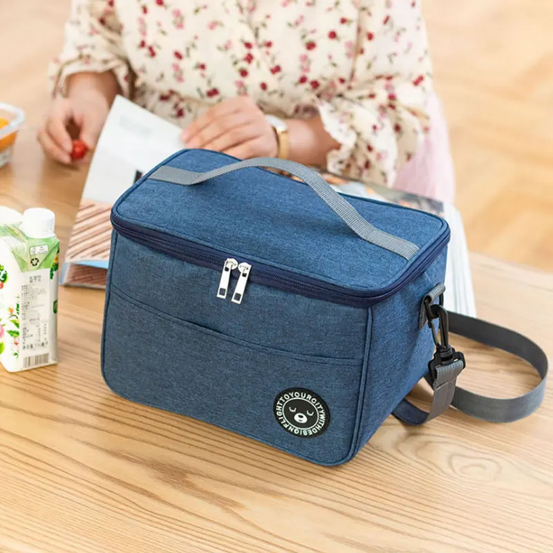 Size Small Food Thermal Lunch Box Bag Durable Waterproof Office Cooler Lunchbox Organizer School Kids Insulated Case with Strap