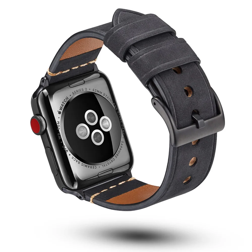 Скраб кожаный ремешок для Apple Watch 5 Band Series 5 4 3 2 1 браслет для iWatch 40 мм 44 мм 38 мм 42 мм браслет ремень