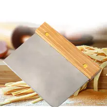 Скребок с деревянной ручкой из нержавеющей стали, Очищающий резак для муки, скребок для теста с деревянной ручкой, приспособления для готовки кухни