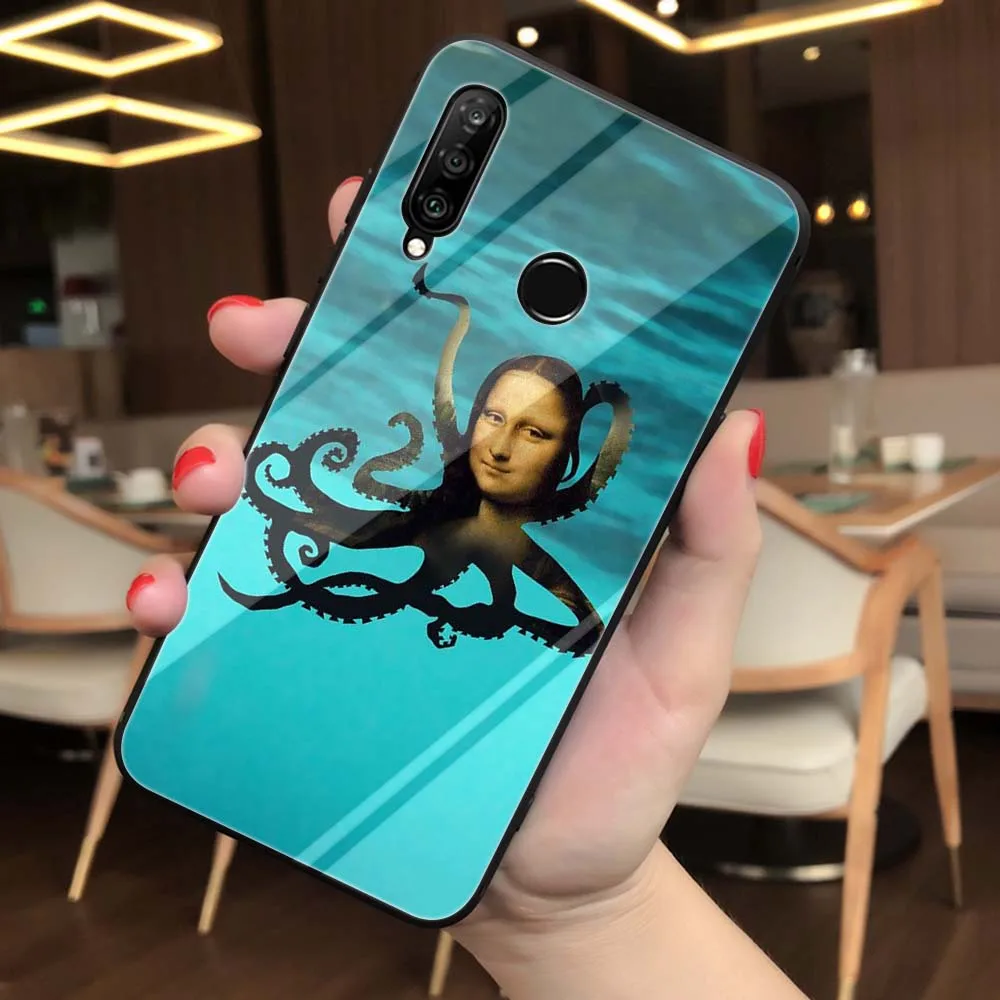 Lavaza Van Gogh Mona Lisa смешное искусство закаленное стекло мягкий чехол для Huawei Honor 8x9 P Smart mate 20 P10 P20 P30 Lite Pro Чехол - Цвет: TG1