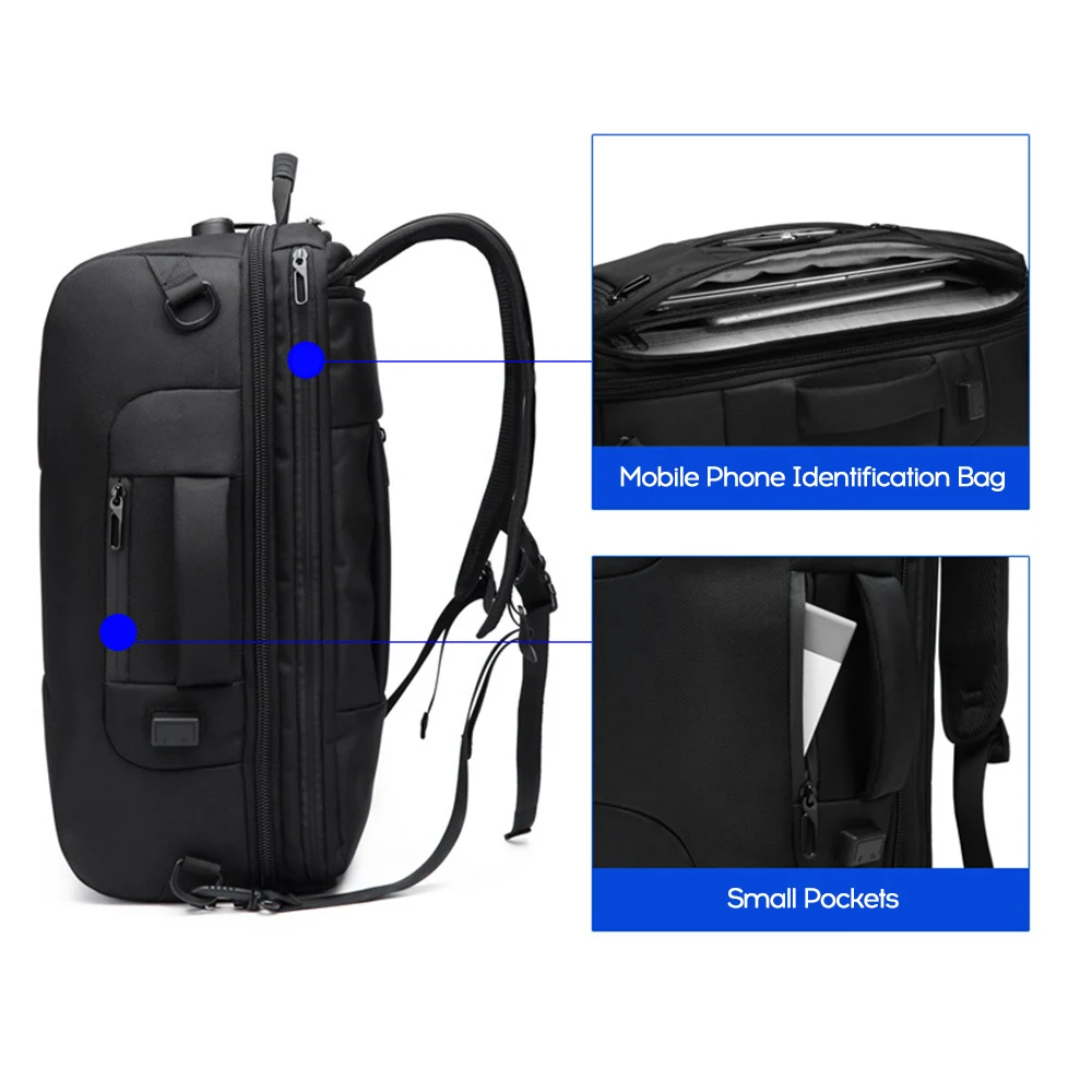 OZUKO портативный открытый большой емкости многофункциональный мужской рюкзак USB Бизнес ноутбук Водонепроницаемый Противоугонный рюкзак для путешествий