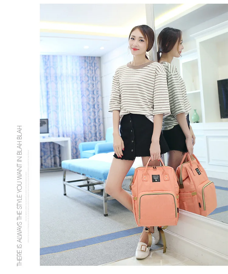 Currently Available Cross Border Hot Selling Diaper Bag USB Interface Backpack Waterproof MOTHER'S Bag Multi-functional Backpack