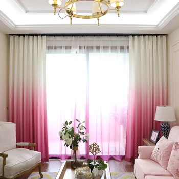 

Screen Window Curtains for Living Room Gradient Color Bedroom Kitchen Curtains and Blackout curtains for Window Shading rate 75%