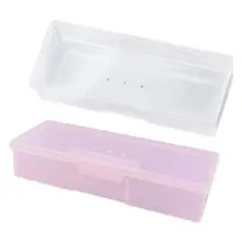 Маникюрный набор для хранения ювелирных изделий Пластик прямоугольный, для нейл-арта инструмент пластиковые ручки для удаления кутикулы толкатель Шлифовальные буфера Файлы ленточный контейнер