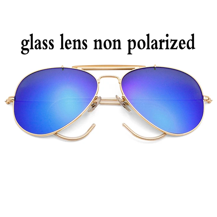 blue glass 3030 солнцезащитные очки, градиентные, поляризационные, 58 мм, стеклянные линзы, для мужчин и женщин, зеркальные, очки пилота, sol gafas, UV400, для улицы, ремесло - Цвет линз: blue glass