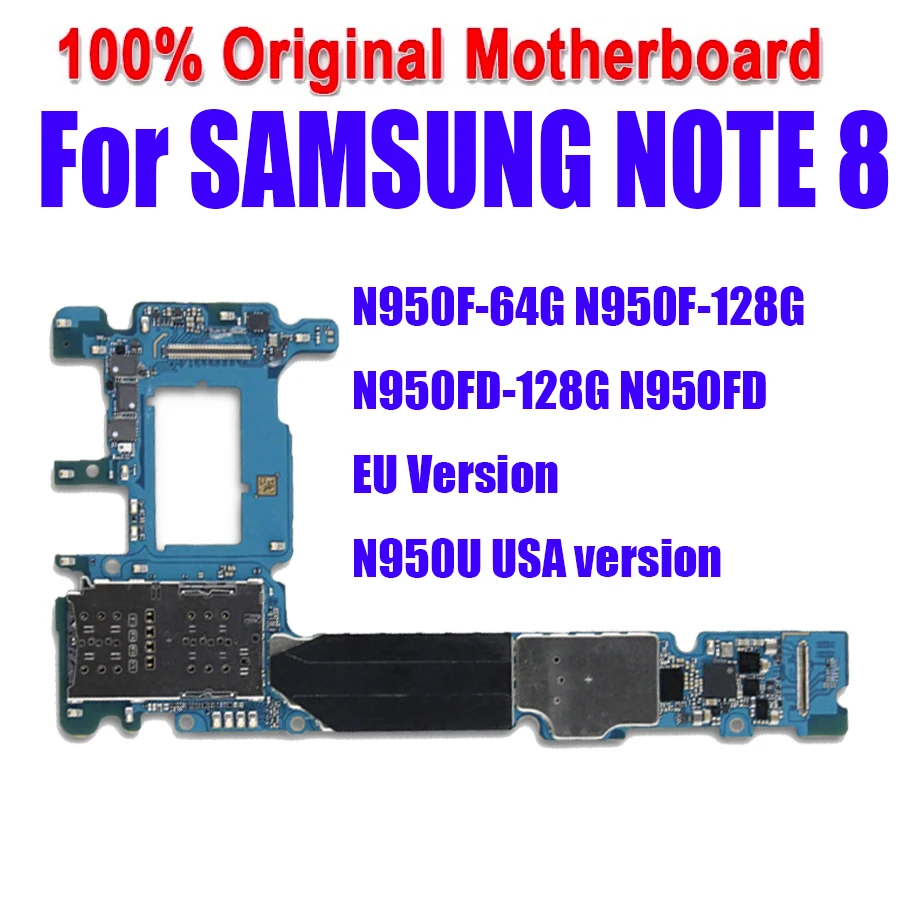 100% протестированная разблокированная Логическая плата для Samsung Note 8 N950F / N950FD