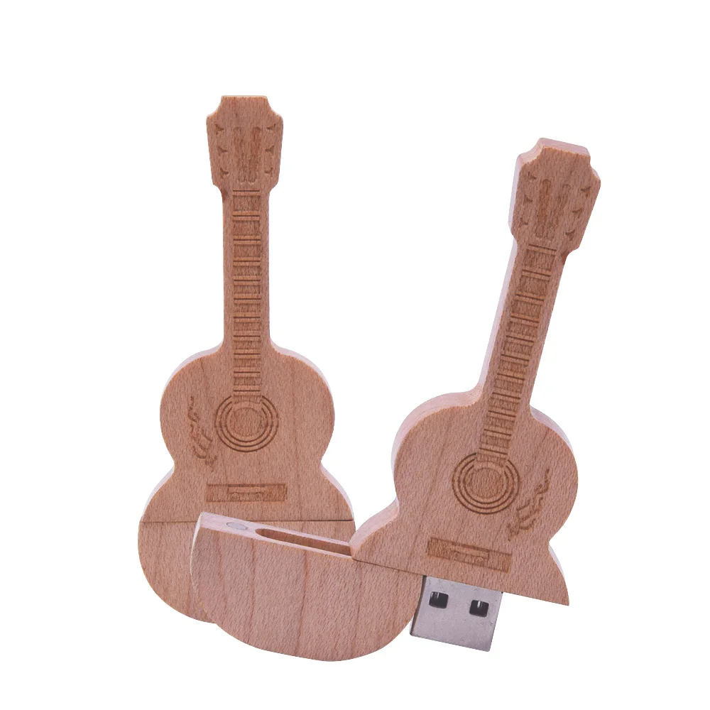 Клен деревянный Usb флэш-накопитель мини-скрипка с коробкой флешки 32 ГБ 16 ГБ 8 ГБ 4 ГБ фото палка Флешка свадебный подарок