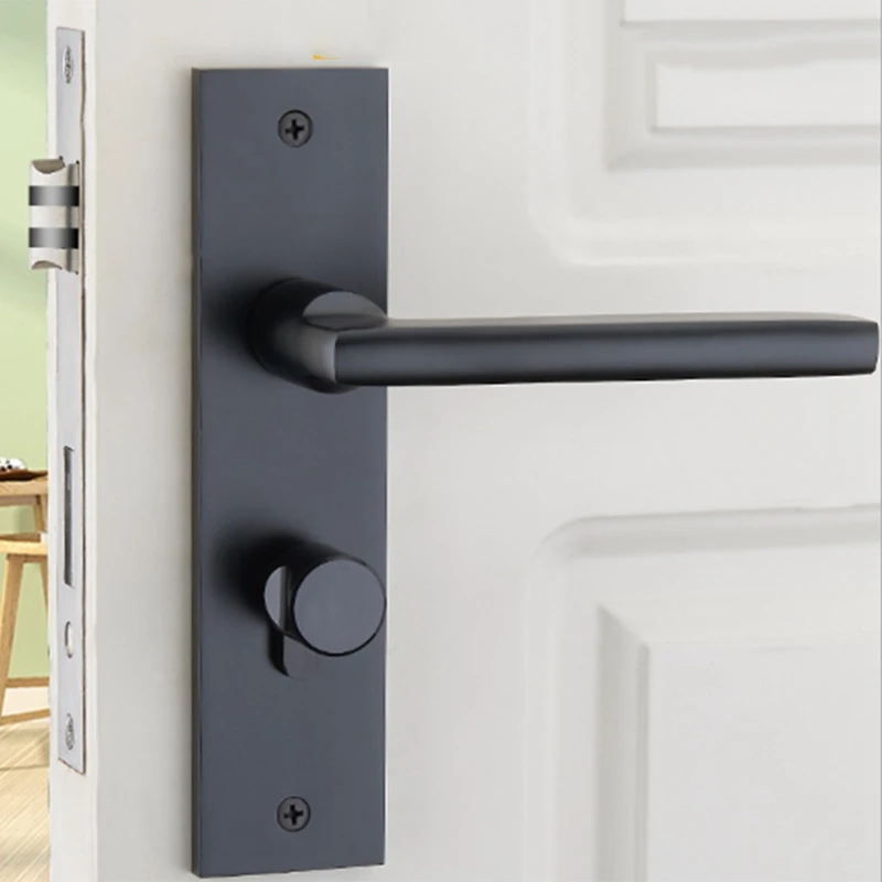 Space Aluminum Door Locks Continental Bedroom Minimalist Interior Door Handle Lock Security Mute Door Lock Household Security Do