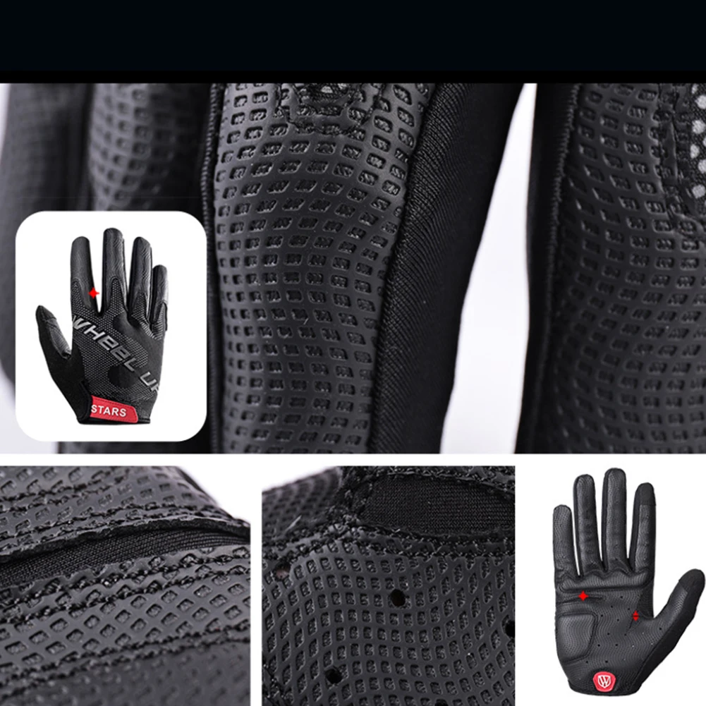 Motorcycle PU Leather Cycling Gloves Full Finger Anti Slip Road Bike Windproof Sports Shockproof Riding Padded Outdoor Warm