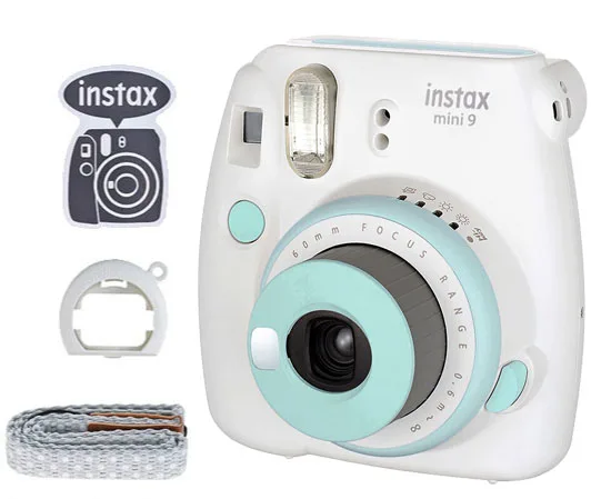 Contrast Smoky White Фотокамера моментальной печати Fujifilm Instax Mini 9 Fuji с зеркальной пленкой для селфи, фотокамера для съемки Insta Mini 9, цвет - Цвет: Contrast Smoky White
