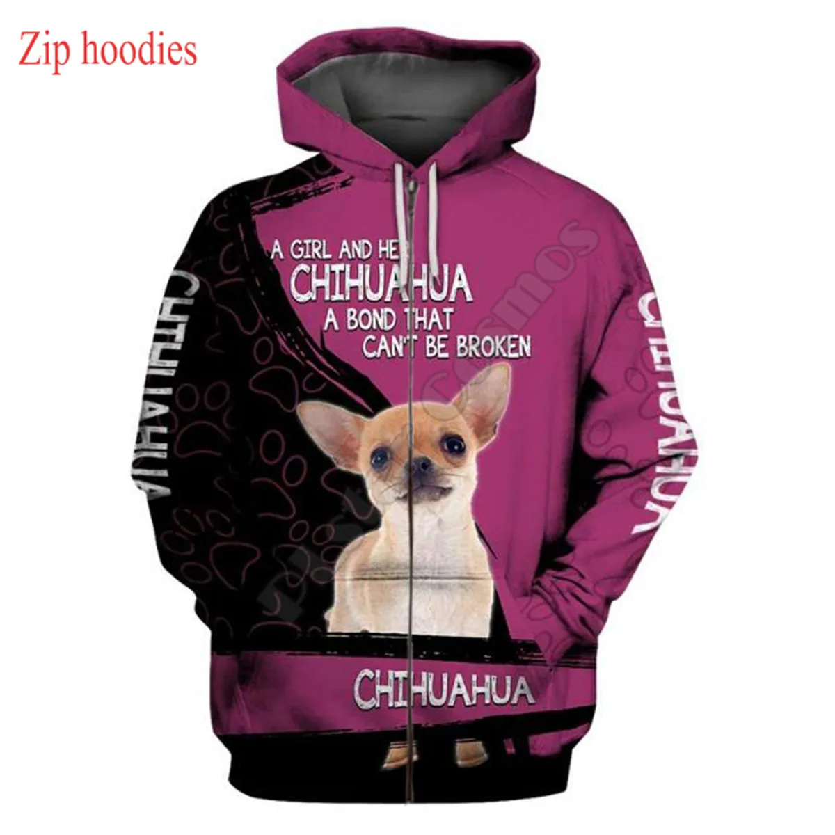 cachorro hoodies 3d impresso com capuz casual