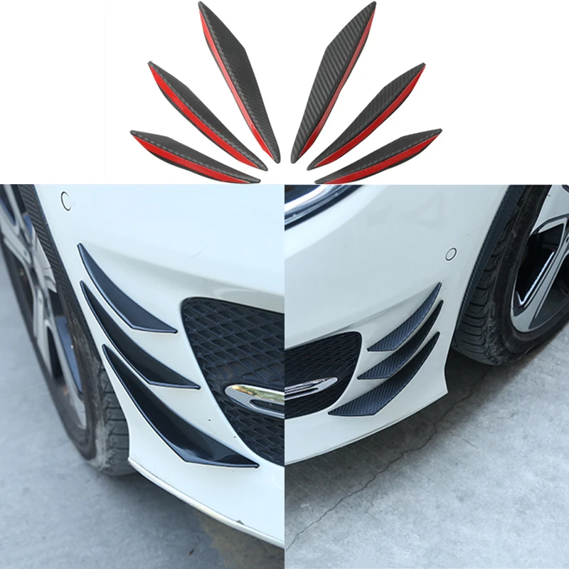 6pcs Universal Carbon Fiber Style Car Front Bumper Fins Lip Canards Splitter  Trim Kit Valence for Repair Maintenance Decoration - AliExpress