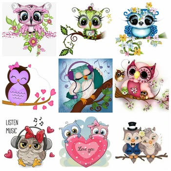 

HUACAN Diamond Painting Cross Stitch Owl Full Square Diamond Embroidery Sale Animal Decor For Home Wall Art