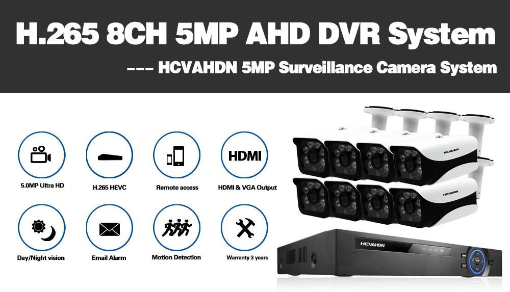 8CH 5MP 5в1 Ультра HD CCTV камера система H.265+ с 4 шт. 8 шт. 5MP TVI цилиндрическая непогодная белая система видеонаблюдения