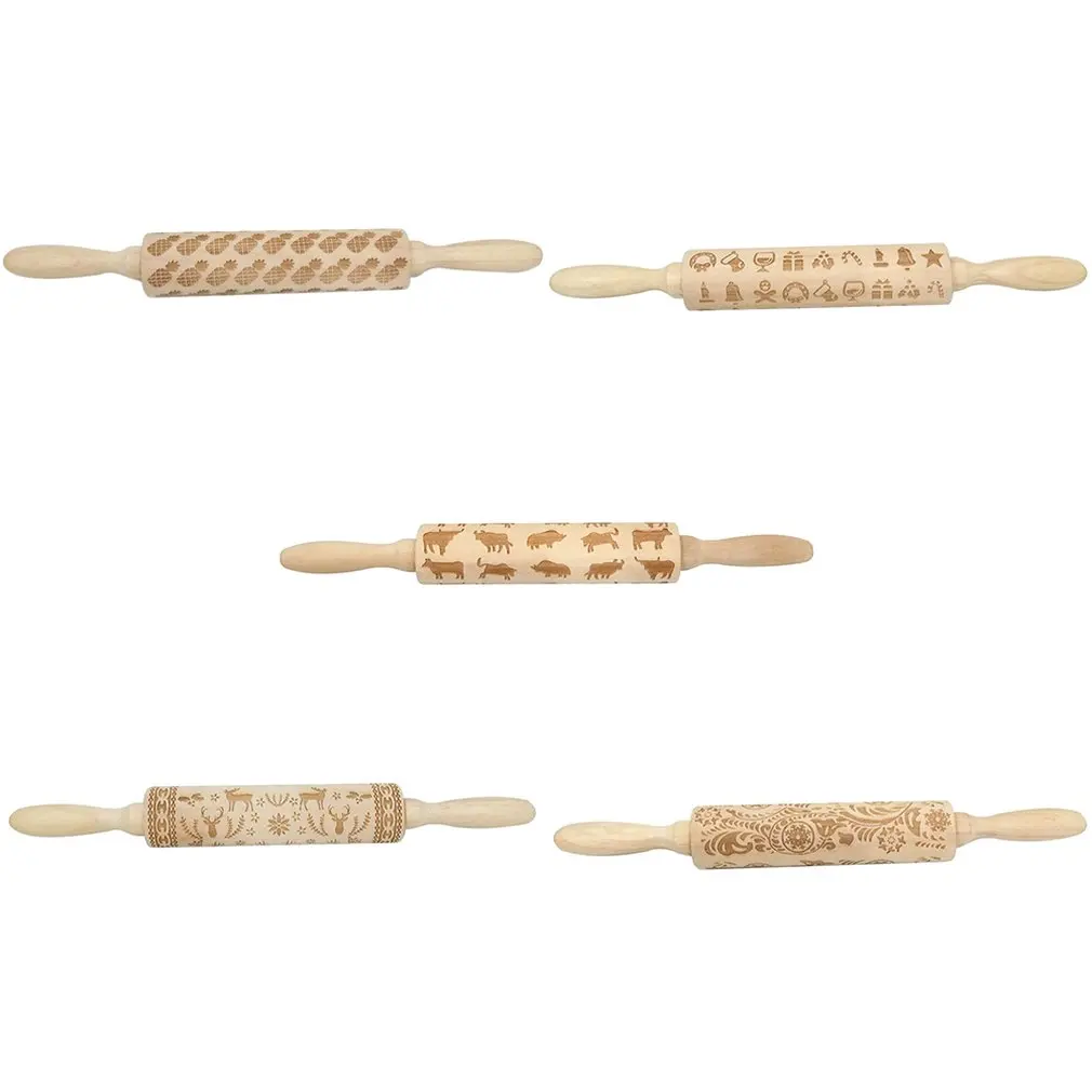 Рождество тиснение Скалка выпечки печенье лапша печенье, фондан, пирог тесто гравировкой ролик олень; Снежинка