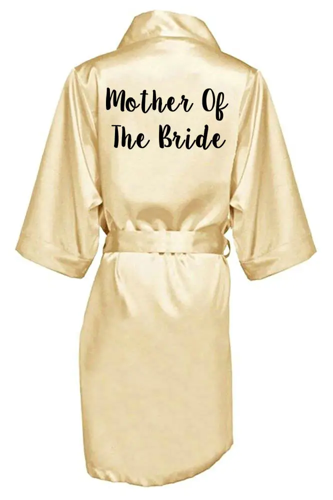 Новинкасвадебные халаты для невесты, подружки невесты, для мамы, сестры невесты, свадебный подарок, кимоно, атласные халаты - Цвет: cham  mother bride