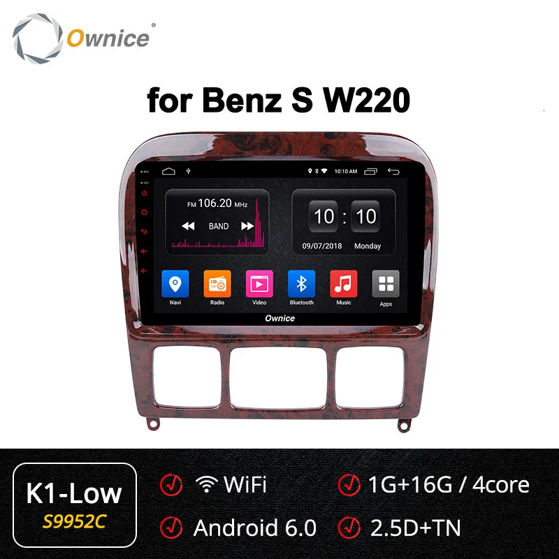 Ownice Android 9,0 для Mercedes benz s280 s320 s350 s400 s500 w220 w215 c S класс автомобильный Dvd мультимедийный плеер радио Gps стерео DSP - Цвет: S9952 K1-Low