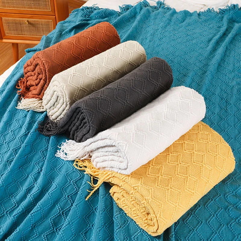 

Nordic Knitted Blanket for Bed Sofa Decorative Throw Blankets Plaid Bedspread Soft Towel Bed Plaid Tapestry Sofa Cover Blanket