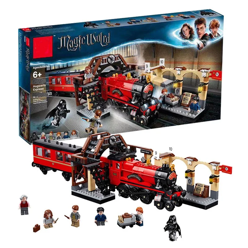 

836PCS Small Building Blocks Compatible with Legoinglys Harri Hogwarts Express Potters Toys for children girls boys Gift DIY