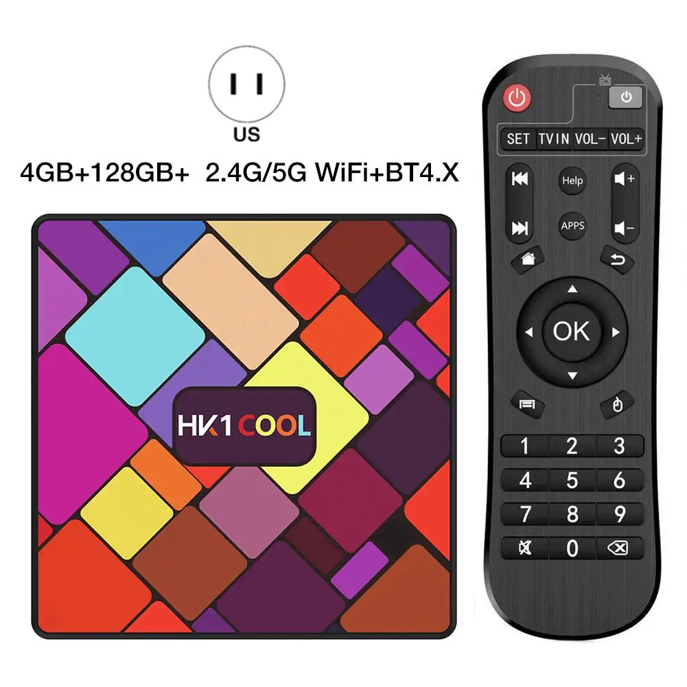 HK1 COOL Set-top Box RK3318 Android 9.0 Quad-core 2+16/4+128G 2.4G/5G WIFI BT4.0 4K HD Network Player Smart Home TV Box - Цвет: 4GB128GB