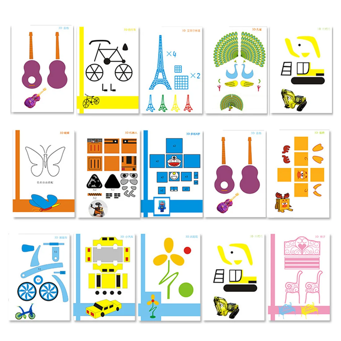 

Graffiti Board Template For Kid Special Paper 3D Pen Copy Board Necessary Help Template Mold Random 15pcs