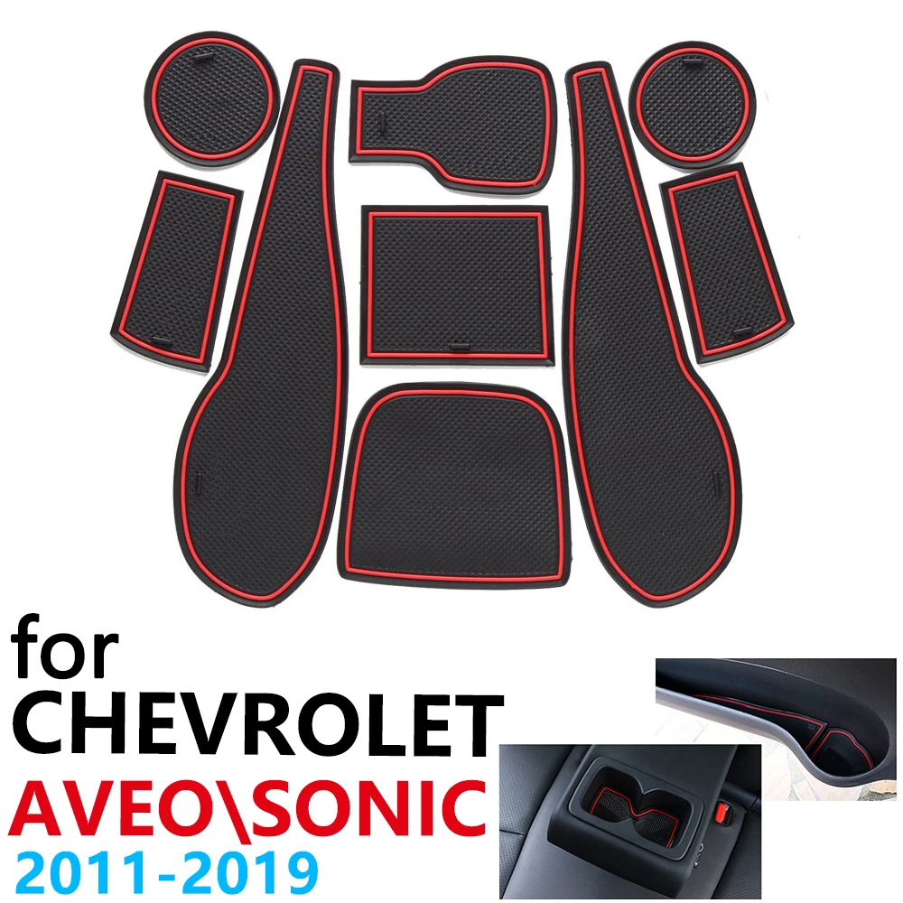 Противоскользящий резиновый коврик для автомобиля Chevrolet Aveo Sonic Chevy T300 MK2 2011 ~ 2019 2015