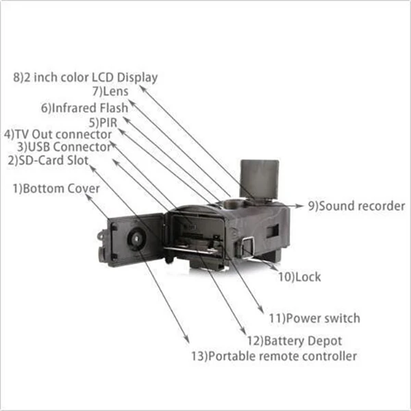 Hd 1080P Hc-550A 16Mp 2,0 дюймов Tft ЖК-монитор охотничий Трейл камера видео полевой Скаутинг инфракрасная камера