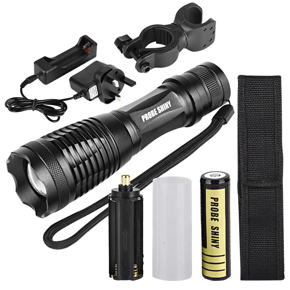 

5000LM XM-L T6 LED Tactical Zoomable Flashlight Torch Light Lamp+18650 + Charger