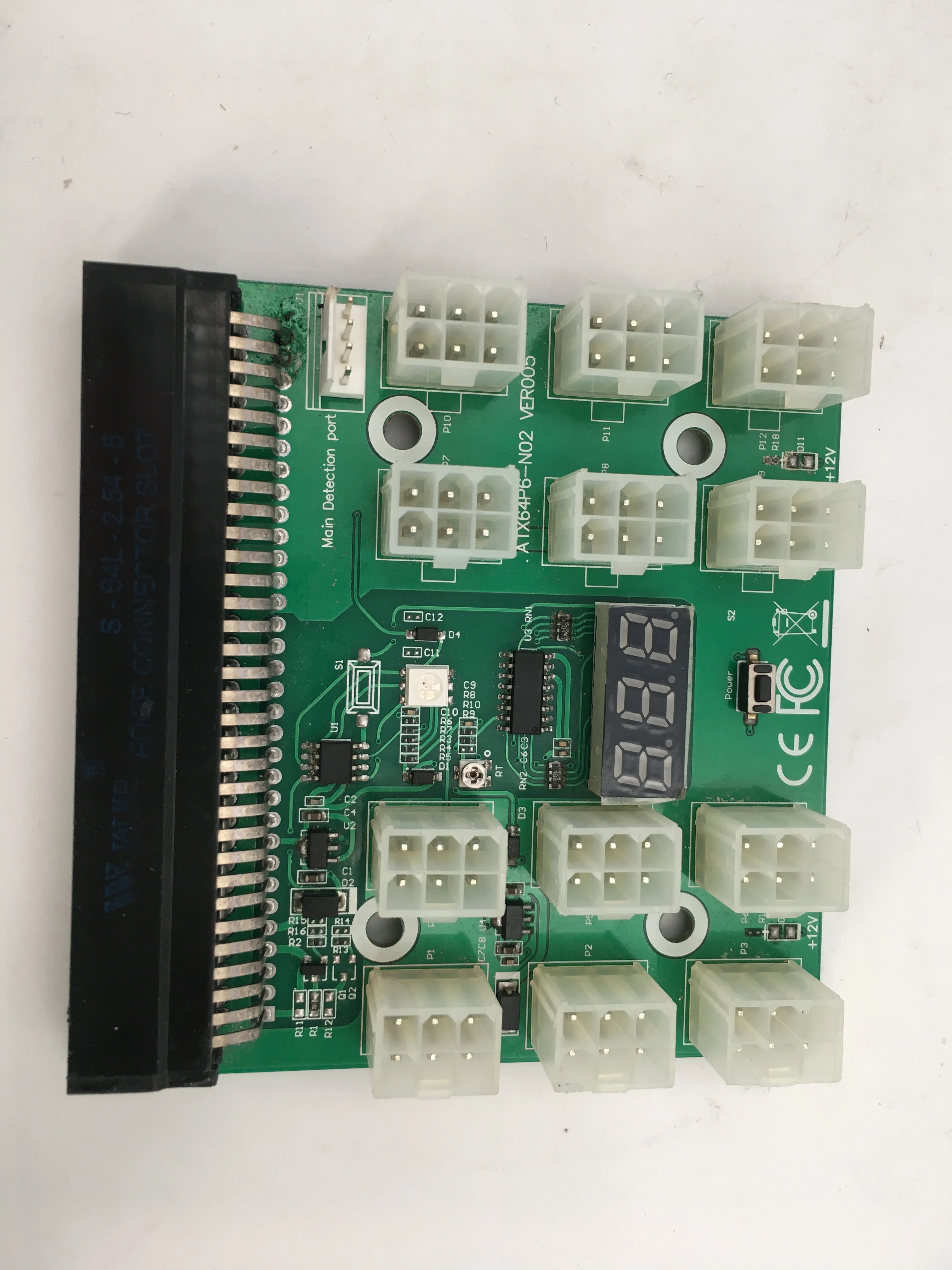 Высококачественная плата адаптера PCI-E 12 В 64Pin до 12x 6Pin для сервера питания HP 1200 Вт