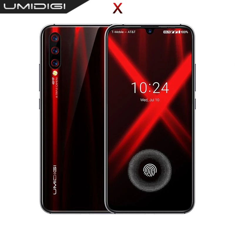 UMIDIGI X Встроенный экран отпечатков пальцев 128 ГБ NFC 6,35 AMOLED 48MP Тройная задняя камера мобильный телефон Android 9,0 4G смартфон разблокированный