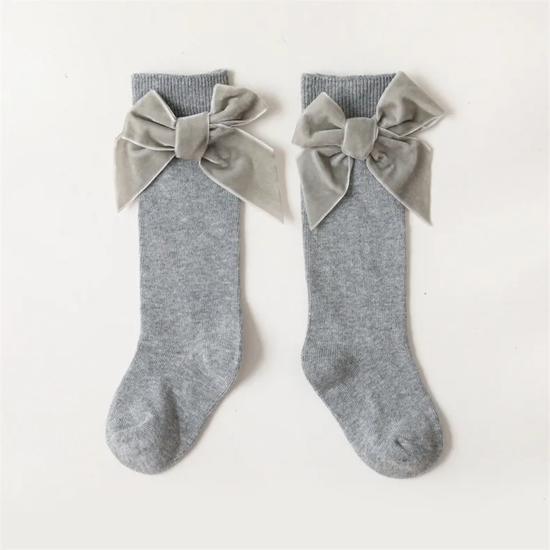 Winter Autumn Baby Girls Christmas Socks Bowknot Kids Knee High Long Sock Cotton Spanish Children 1-8 Years Toddlers Tube Socks