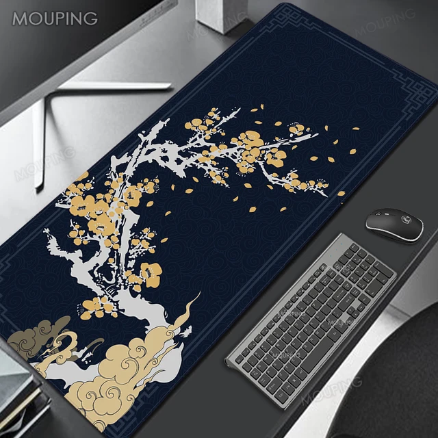 Sakura Mousepad Black Mausepad Pink Setup Gamer Accessories Office Carpet Japanese Art Mouse Pad Company Gaming Deskmat 90x40 Xl 13
