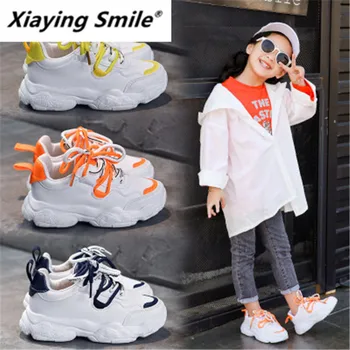 

Xiaying Smile 2019 new children's sports shoes boys' Board Shoes girls' casual shoes students' antiskid running shoes 0901