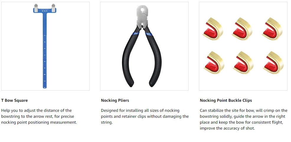 Bow String Nocking Points Pliers Strings Knock Set T Shape Bow Square Ruler  Nocking Buckle Pliers Recurve Bow Turning Kit Archer - Darts - AliExpress