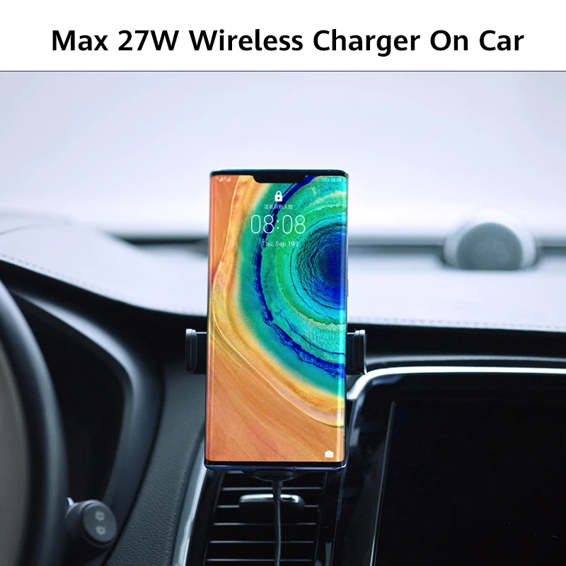 Оригинальное беспроводное автомобильное зарядное устройство HUAWEI 27 Вт SuperCharge Быстрое беспроводное зарядное устройство с поддержкой Android IOS