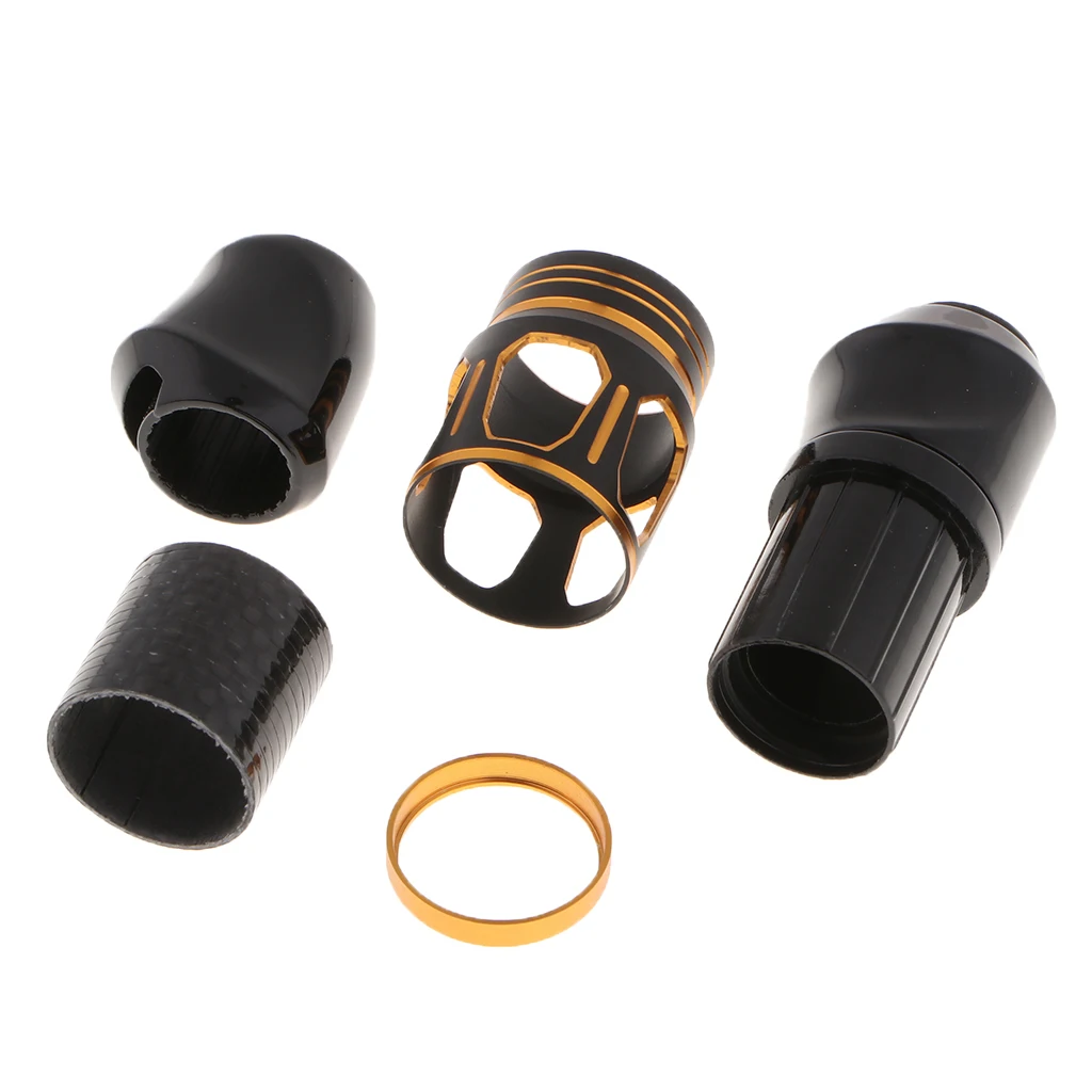 Fishing Reel Seat Set Aluminum Alloy Plastic Locking Nut Decorative Trim Ring Rod Repair Fishing Reel Seat Fishing Tools