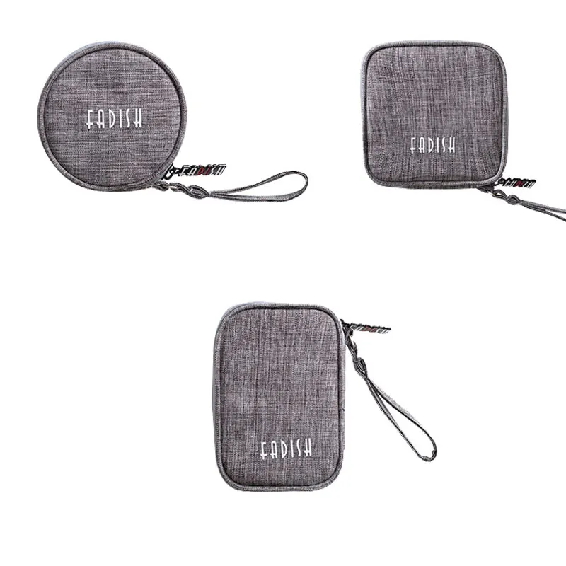 Mini Size Portable Earphone / USB Charging Cable Packing Organizer Ultra Light Nylon Shockproof Zipper Travel Packing Pouch