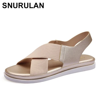 

SNURULAN2020 summer sandals for women luxury brand platform sandals without lace pink high heels pumps ladies shoes сеееенalias