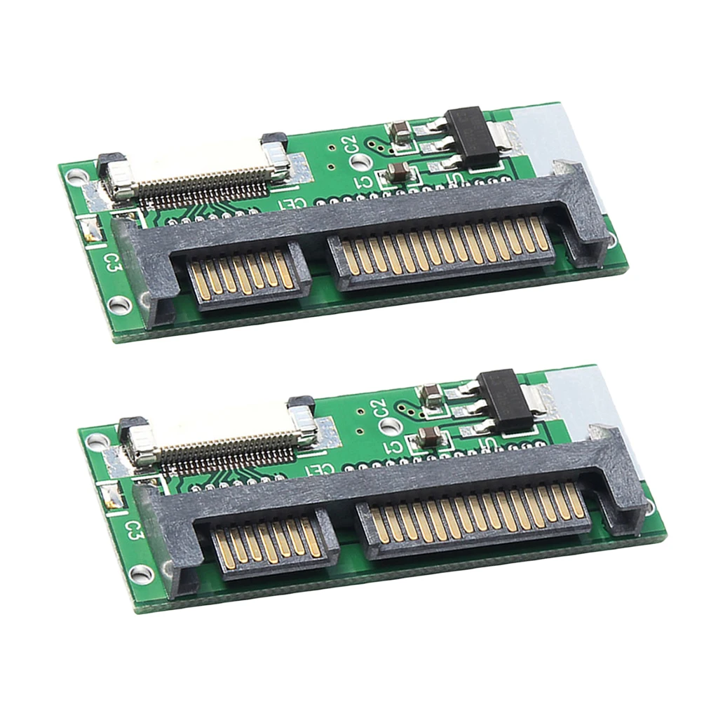 2 Pieces 1.8inch ZIF to SATA Converter, ZIF CE to 22Pin SATA Adapter with FFC Cable