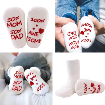 

Newborn Socks 100% Cotton Baby Cartoon Socks Cute Sentences English Letter Infant Combed Cotton Socks Toddler Anti Slip Socks