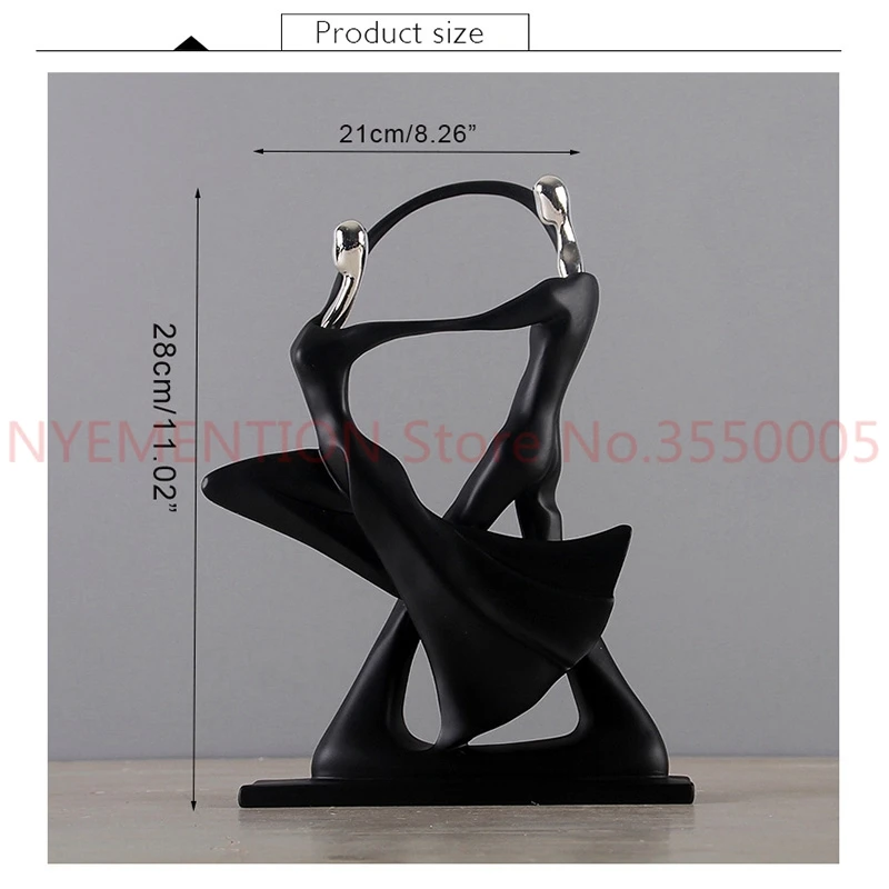 Polyresin Sash Store Romantic Dancing Couple Sculpture Statue for Home & Office Decor 8103W White 19x6x30 cm 