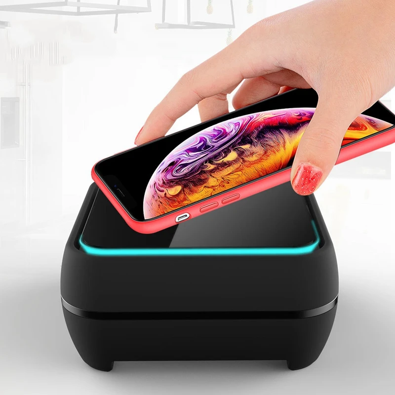 10W Fast Wireless Charger Speaker Portable Mini Speaker Bluetooth Subwoofer Mobile Phone Wireless Charging Speaker